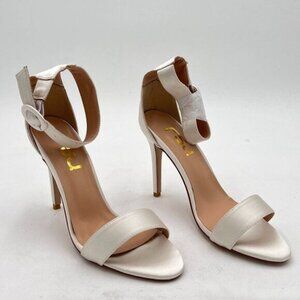 FSJ White Women Classic Stiletto High Heel Sandals Open Toe Ankle Strap Single